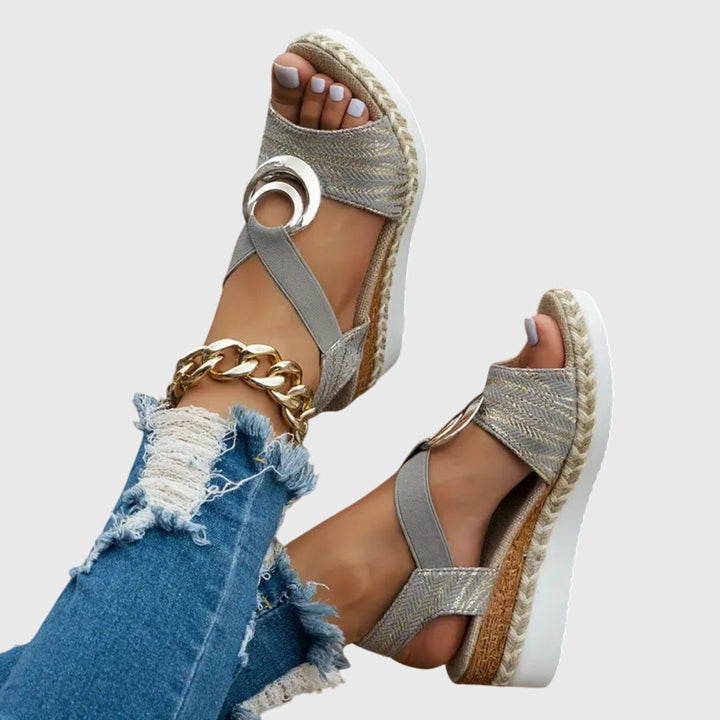 Olivia | Nude Cushioned Comfort Sandals — view 3