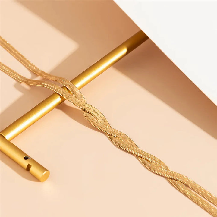 Giselle | Elegant Long Necklace with Adjustable Snake Design — view 9