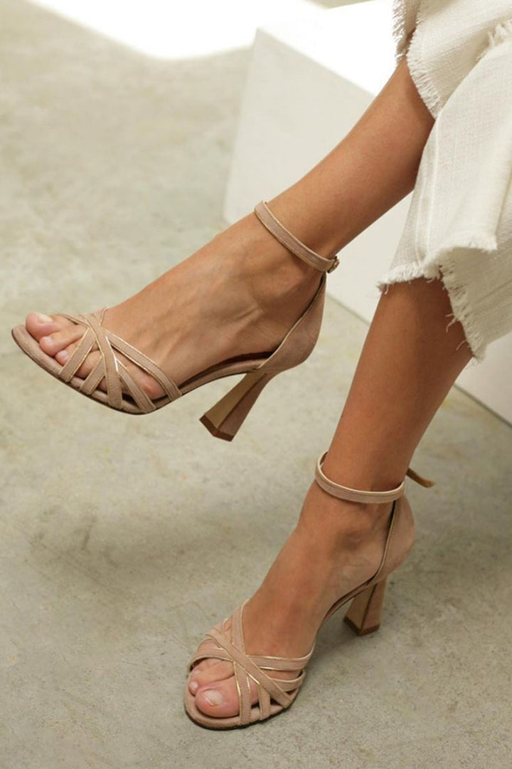 Janet | Slim Pointed Patchwork Heels — view 2