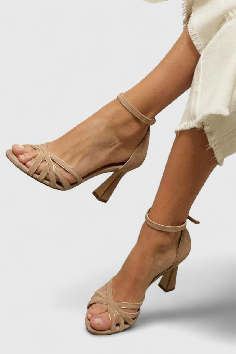 Daniliza | Beige Kitten Heel Slingbacks