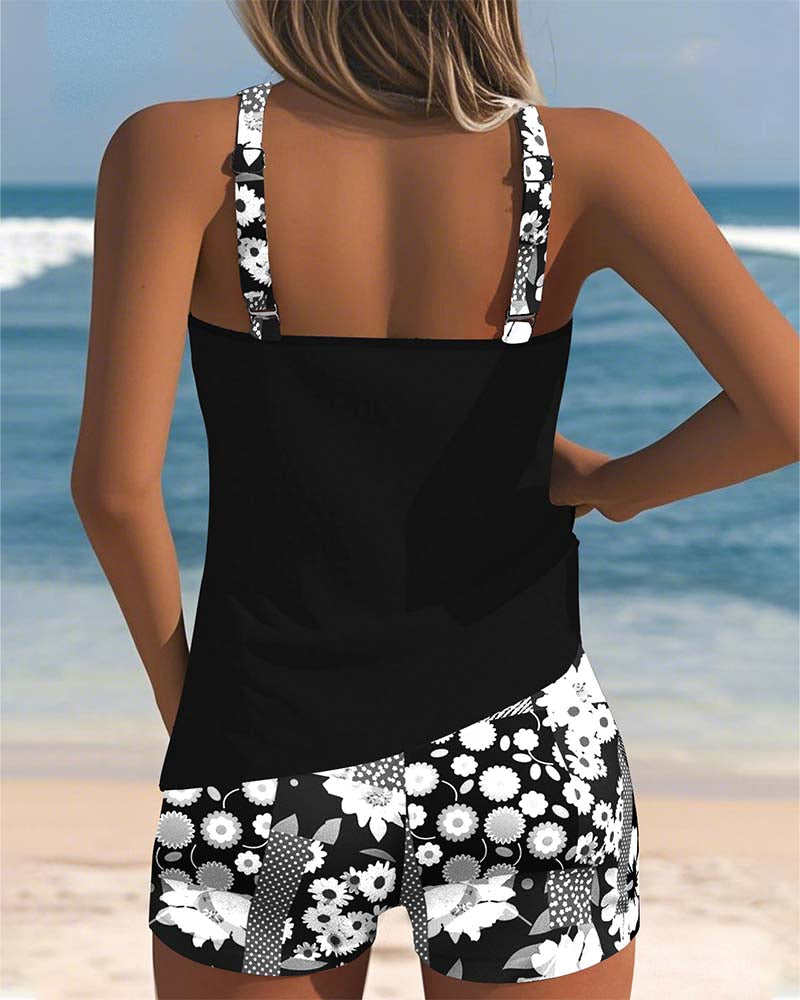 Nina | Purple Print Fashionable Swimwear Set — view 8