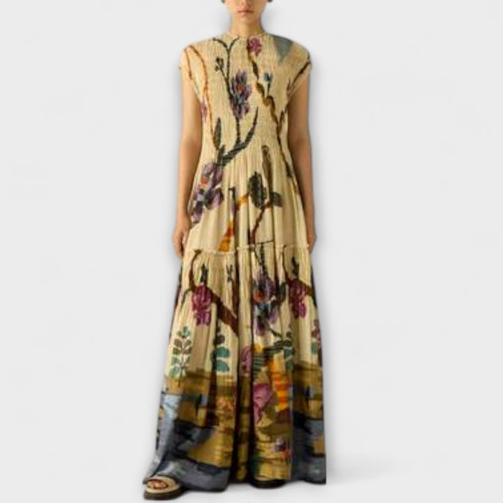 Amanda | Maxi Dress with Pleated Pattern