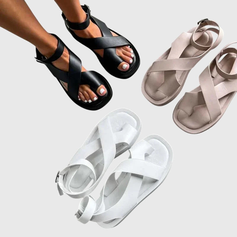 Tess | Black Comfort Block Heel Sandals — view 9