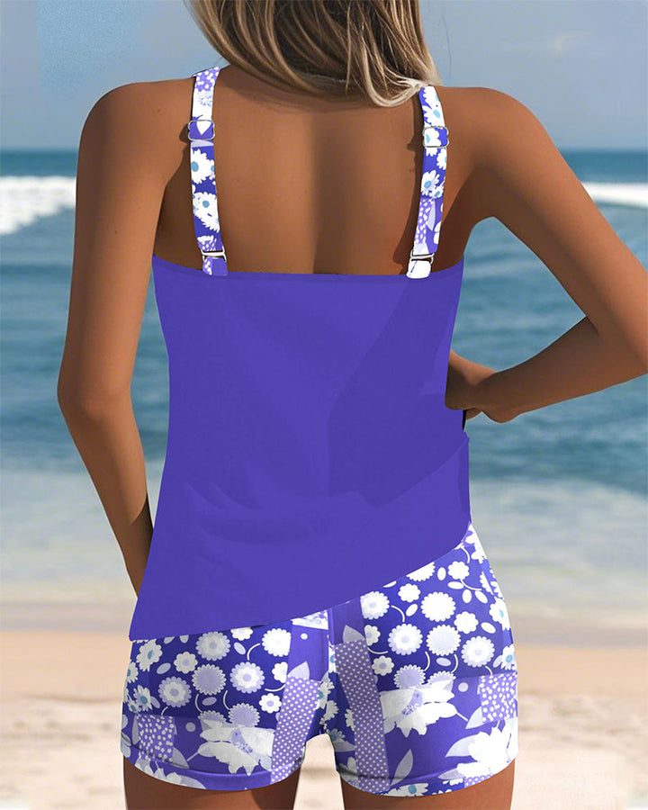 Nina | Purple Print Fashionable Swimwear Set — view 2
