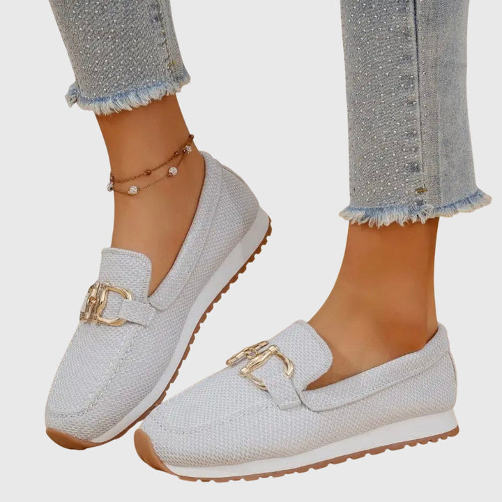 Susie | Gold Cushioned Sneakers — view 7
