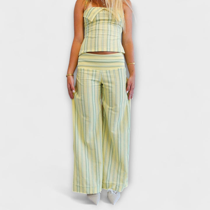 Anastasia | Classic Striped Pants Ensemble