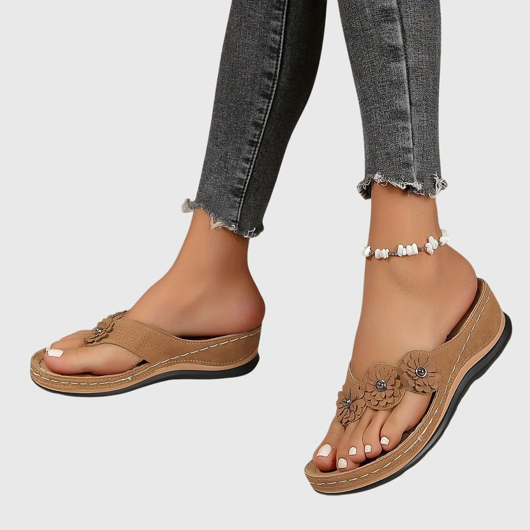 Alexis | Black Bow Detail Flip Flops — view 7