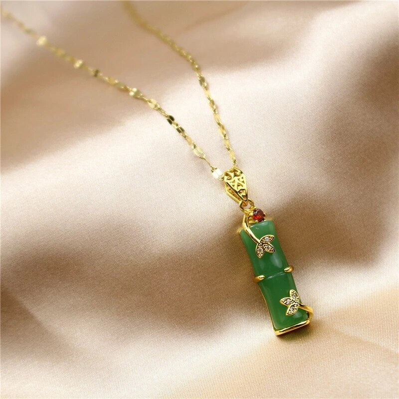 Fleur | Jade Amulet Necklace — view 3