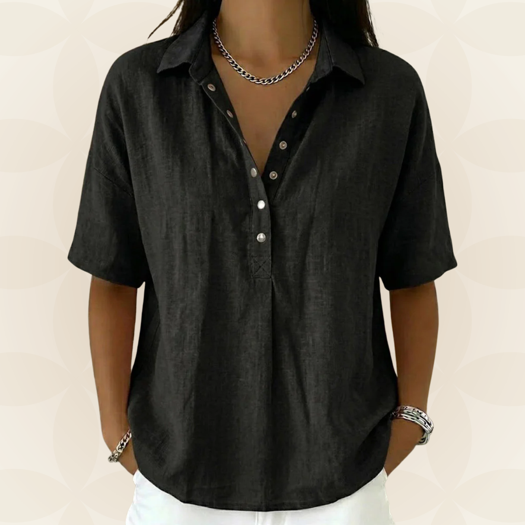 Bellamy | Black The Collared Button Blouse