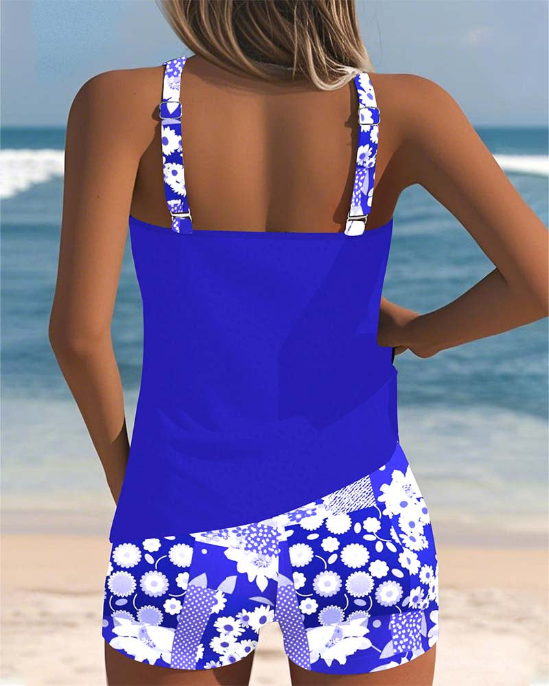 Nina | Purple Print Fashionable Swimwear Set — view 6