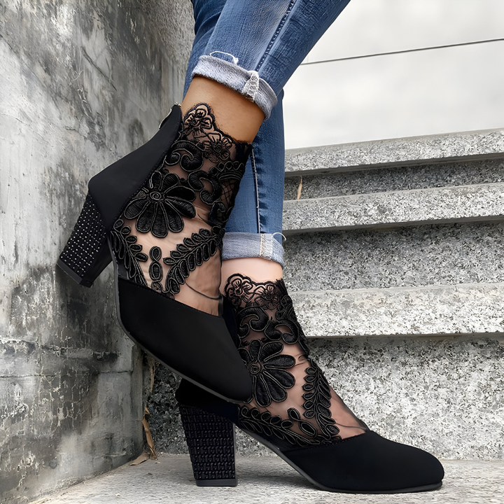 Lynora | Nude Low Block Heels — view 2