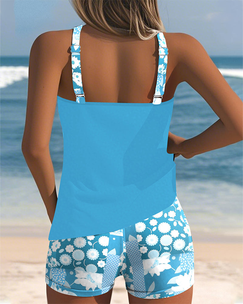 Nina | Purple Print Fashionable Swimwear Set — view 4