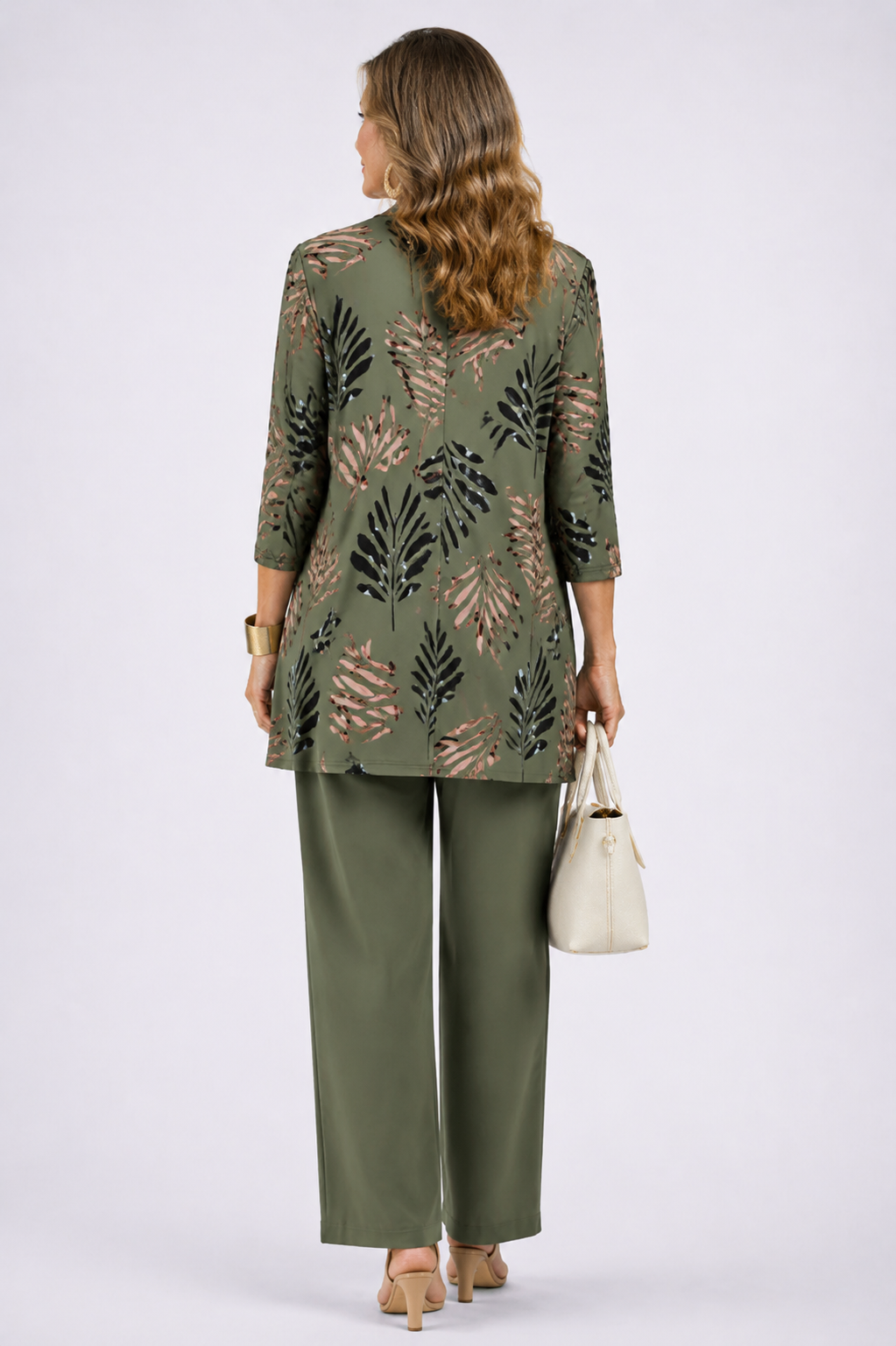Margaret | Sage Off-Shoulder Knit Set — view 2