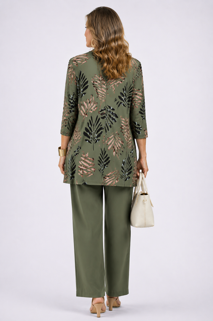 Margaret | Sage Off-Shoulder Knit Set — view 2