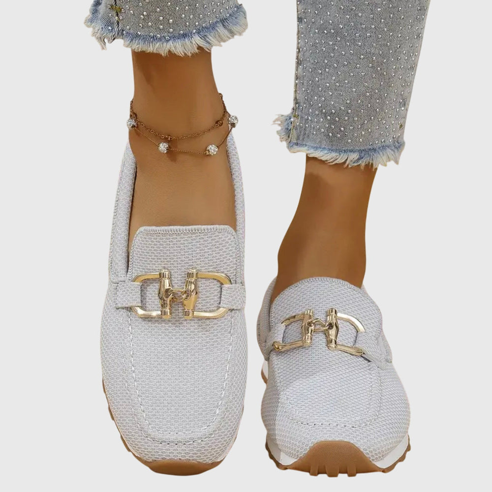 Susie | Gold Cushioned Sneakers — view 2