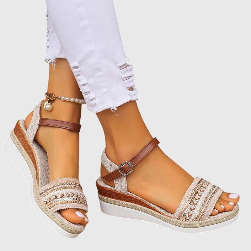 Joselyn | Ankle Strap Woven Sandals — view 2
