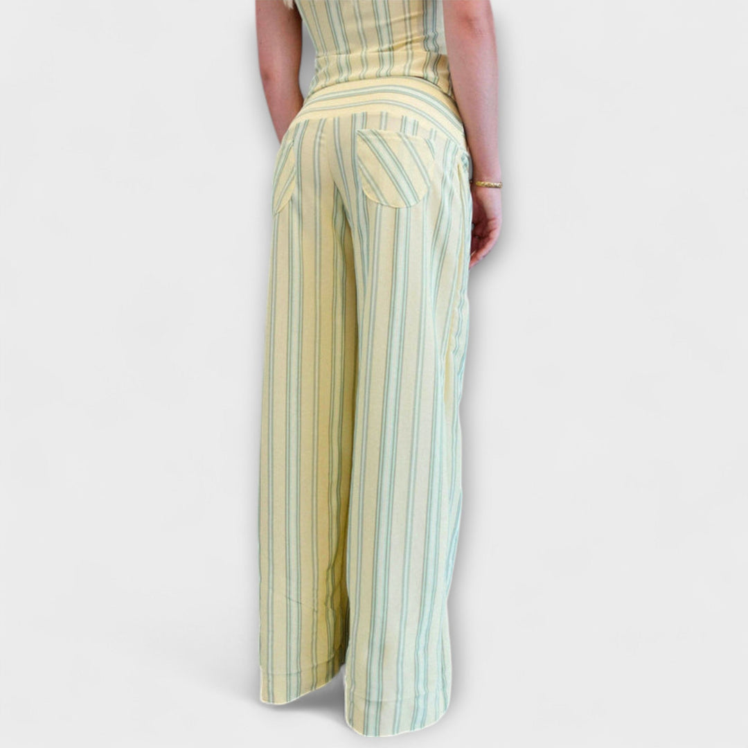 Anastasia | Classic Striped Pants Ensemble