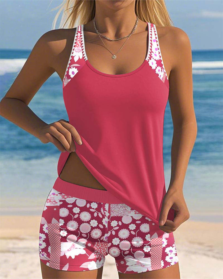 Nina | Purple Print Fashionable Swimwear Set — view 9