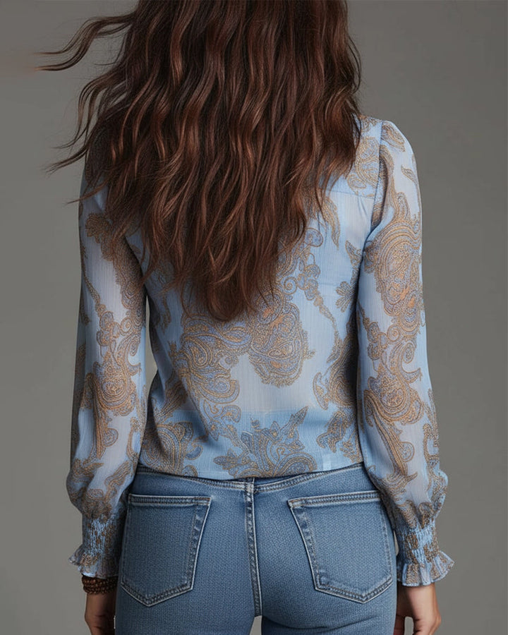 Demi | Zip Ruffled Retro Blouse — view 14
