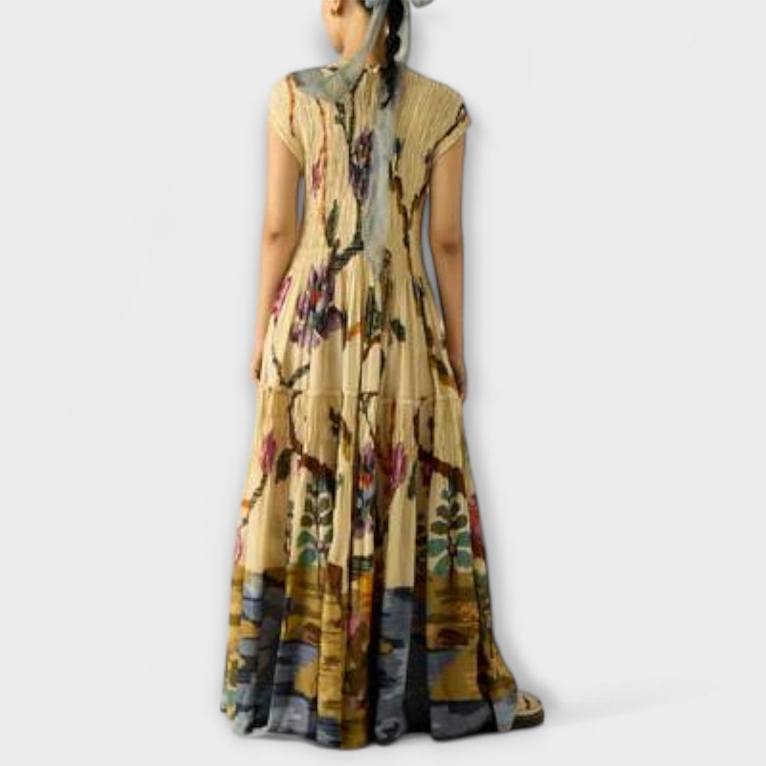 Amanda | Maxi Dress with Pleated Pattern