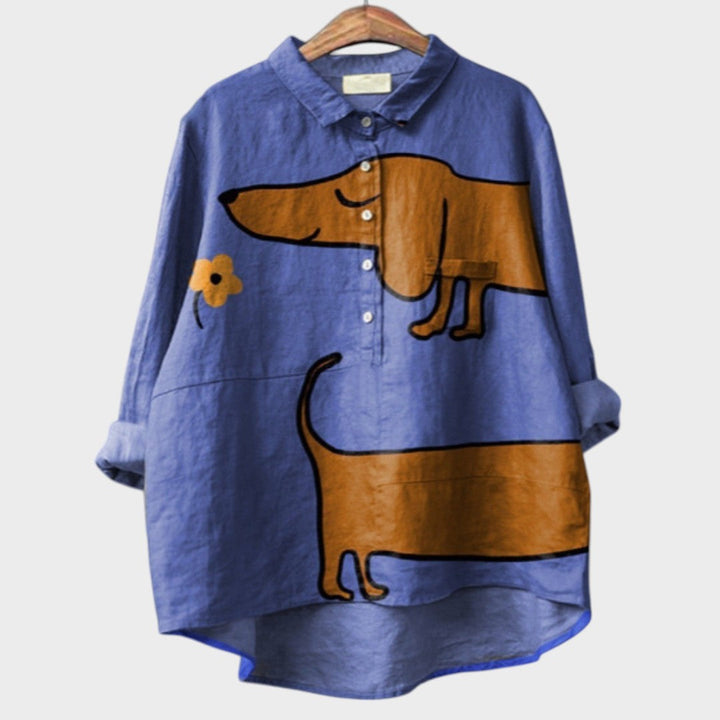 Asta | Fluid Blouse with Animal Print