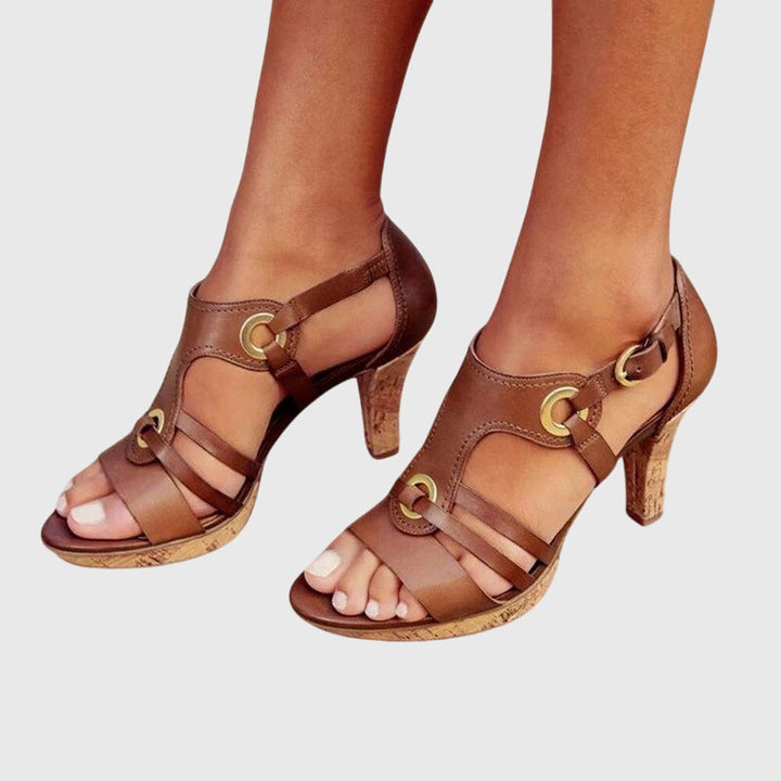Carla | Taupe Low Block Heels