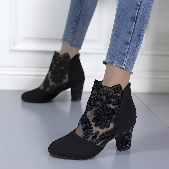 Lynora | Nude Low Block Heels — view 3
