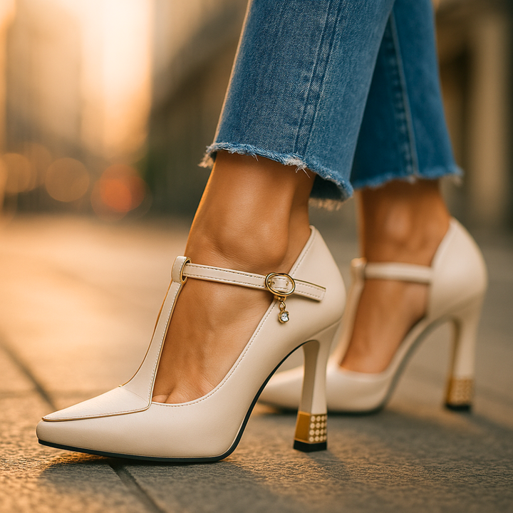 Zoey | Beige Soft Comfort Heels — view 4