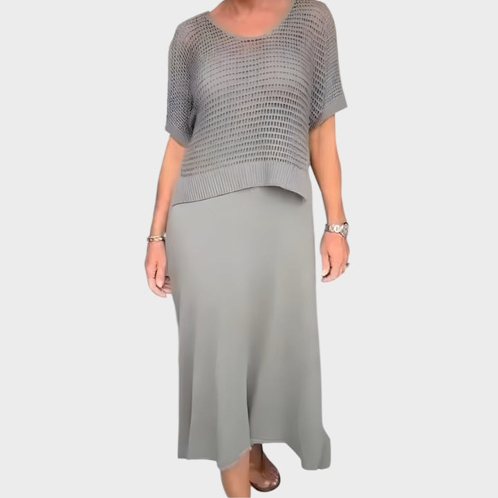 Liza | Dress with Knit Top