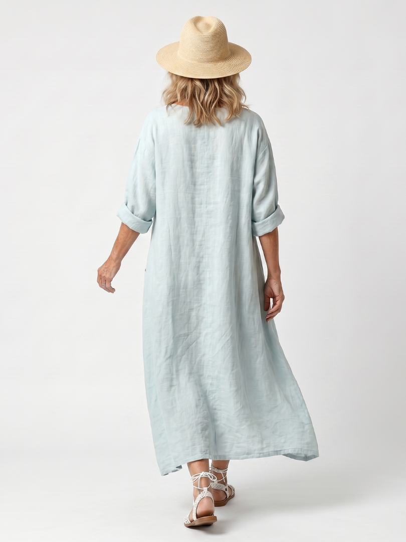 Kassiani | Ornate Panel Embroidered Oversized Pocket Midi Dress — view 3