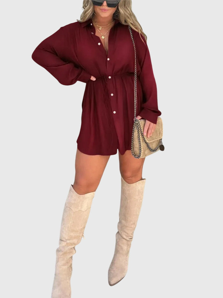 Nova | Terracotta Elegant Midi Romper Dress