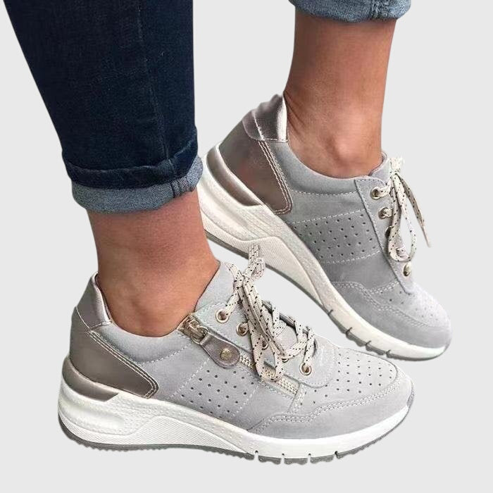 Maddie | Beige Cushioned Sneakers — view 4