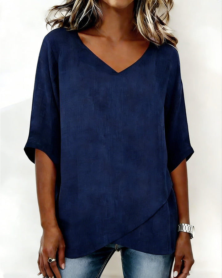Donna | Irregular V-Neck Top — view 9