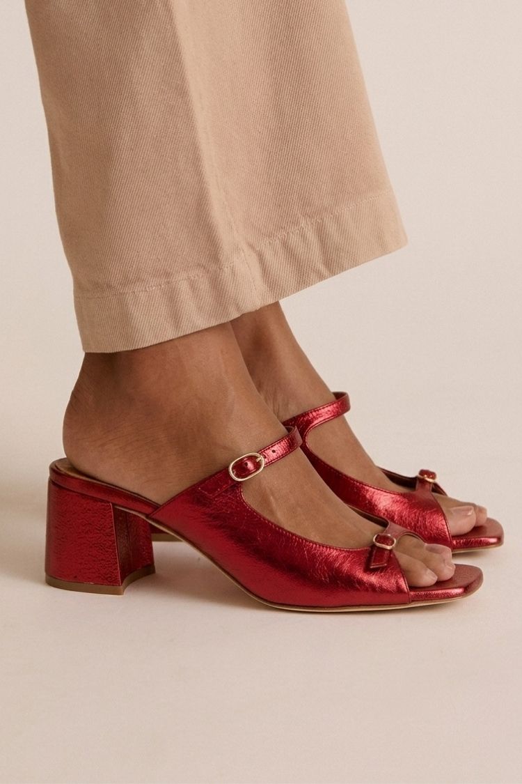 Rita | Block Heel Ankle Strap Heels — view 4