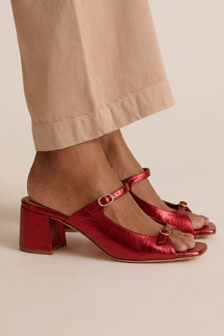 Rita | Block Heel Ankle Strap Heels — view 4