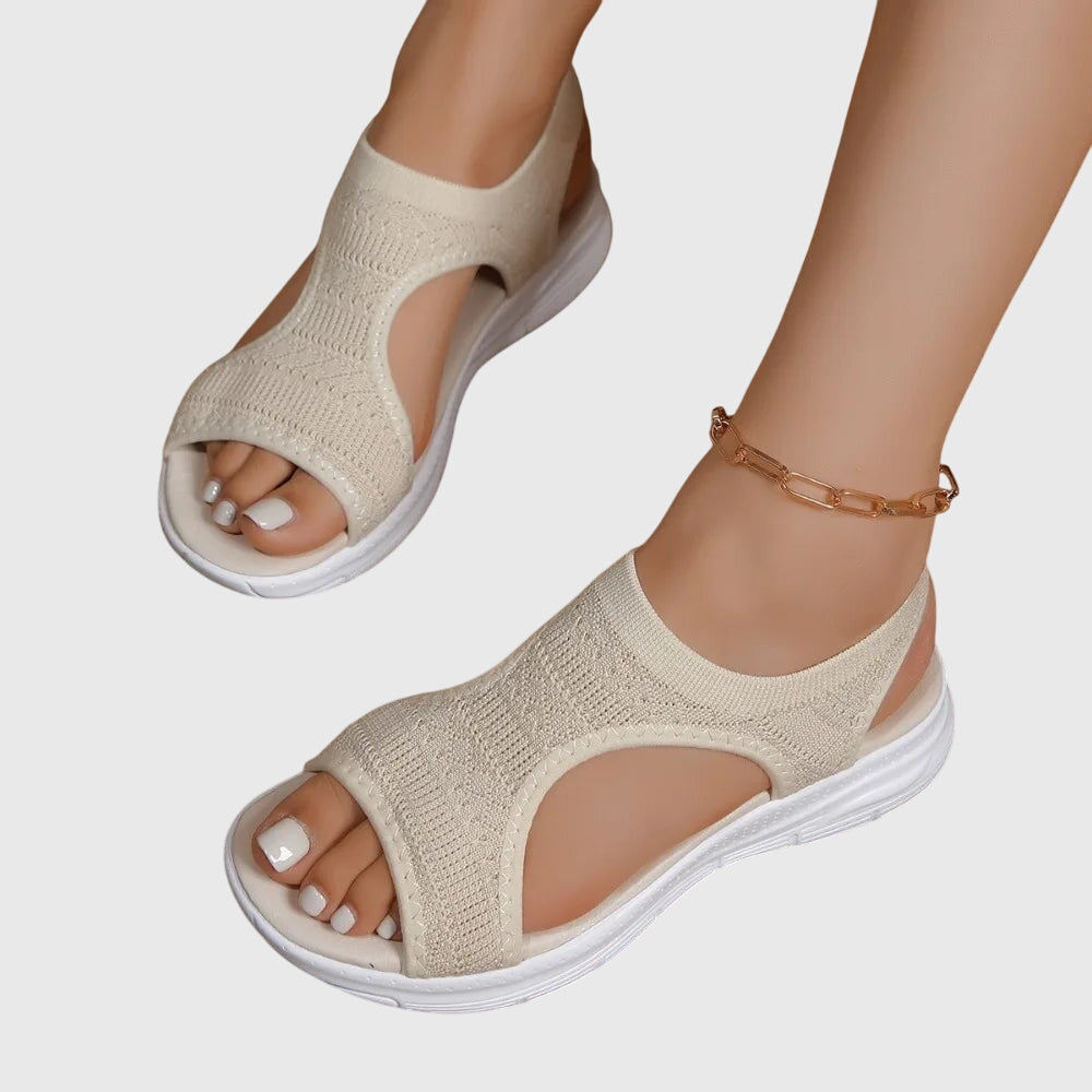 Samantha | White Soft Comfort Sandals — view 2