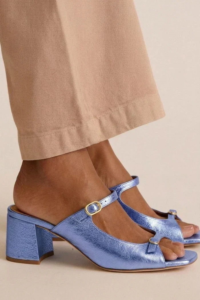 Rita | Block Heel Ankle Strap Heels — view 11