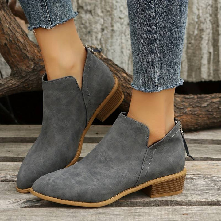 Beatrix | Black Strappy Heeled Boots — view 3