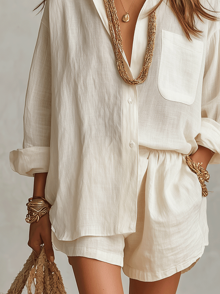 Maddison | Cream Off-Shoulder Knit Set — view 5
