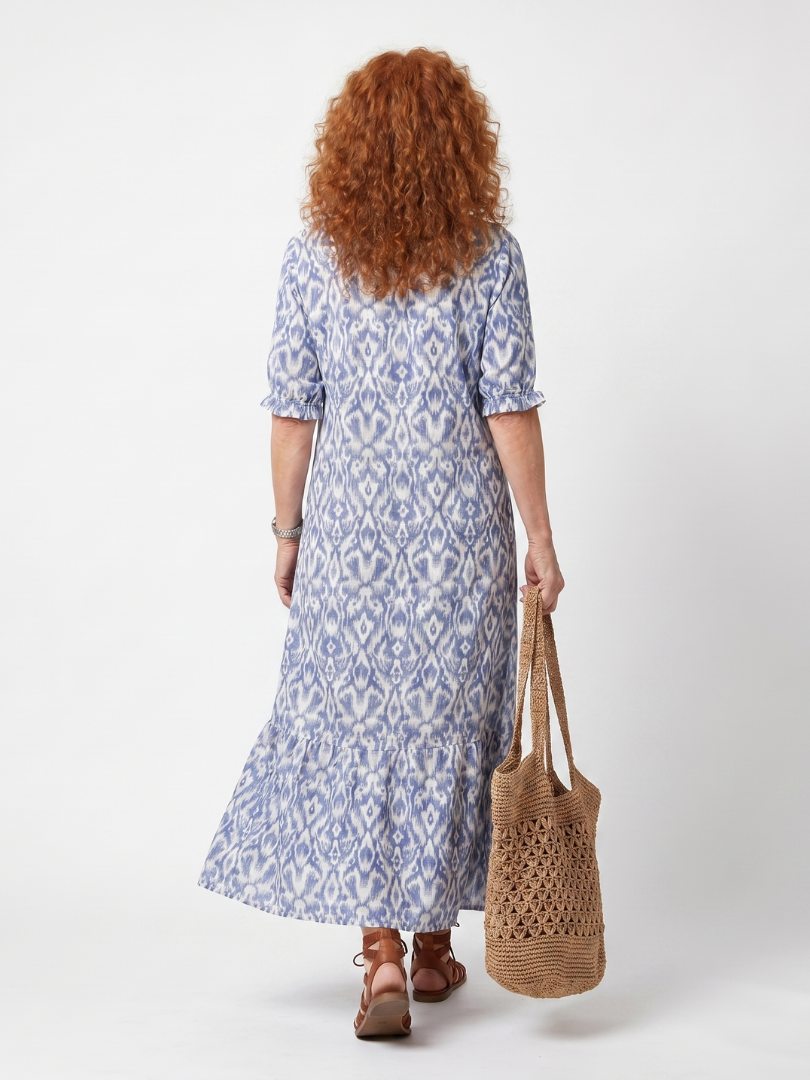 Ottoline | Tassel Tie Neck Printed Midi Dress — view 4
