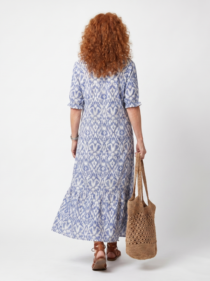Ottoline | Tassel Tie Neck Printed Midi Dress — view 4