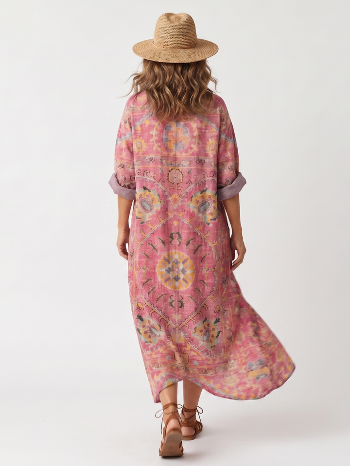 Tilda | Abstract Print Relaxed Pocket Midi Dress — view 4