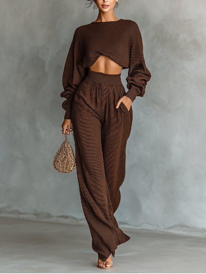Ada | Coffee Knit Set — view 2
