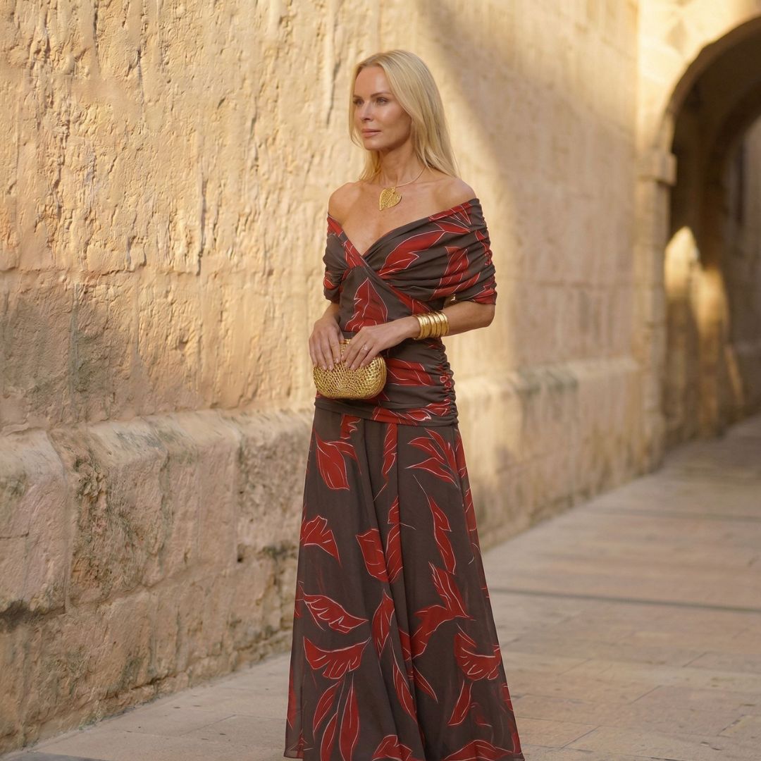 Poppy | Red Leaf Print Dress