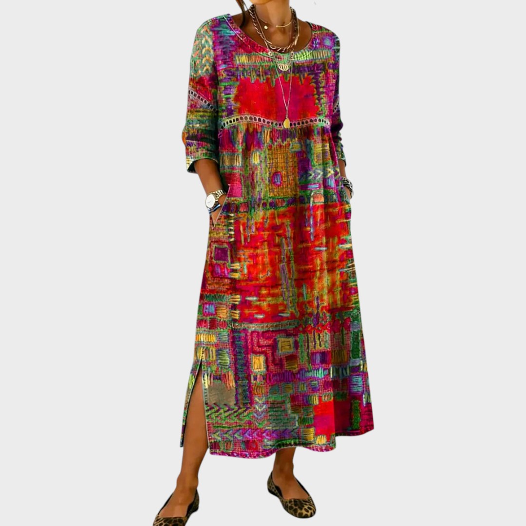 Manuela | Boho Printed Dress