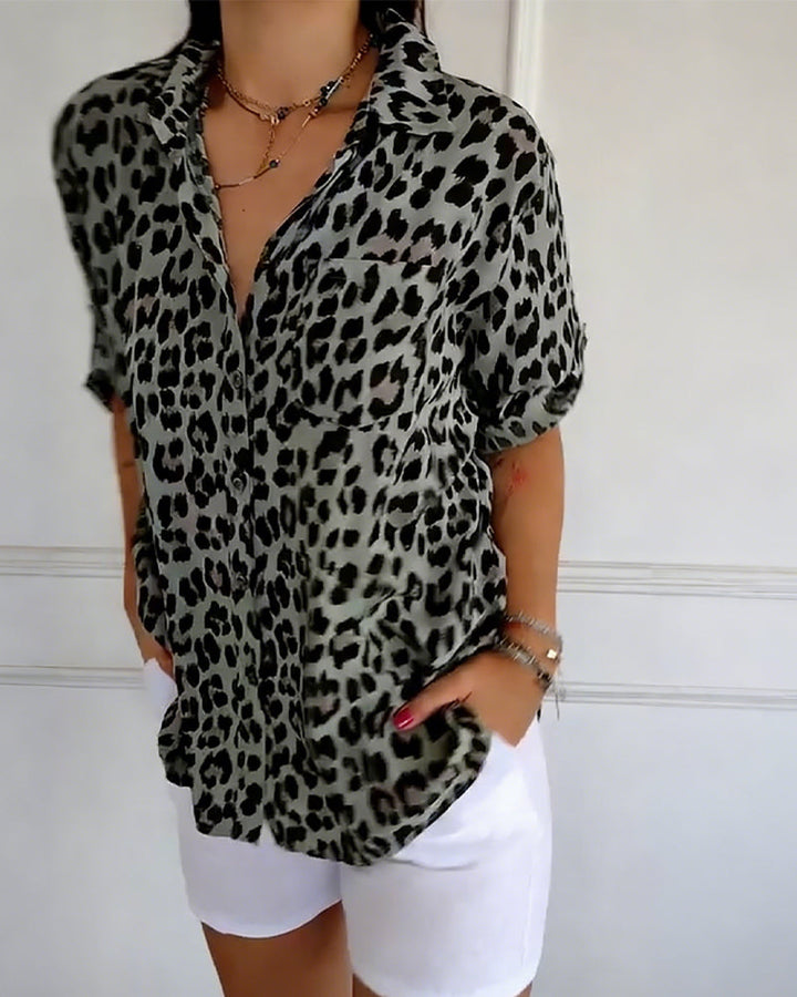 Susan | Leopard Print Blouse — view 7