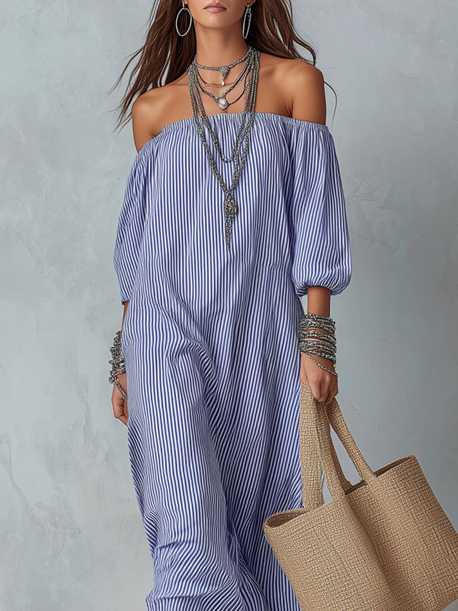 Jolene | Striped Resort Maxi Dress — view 3
