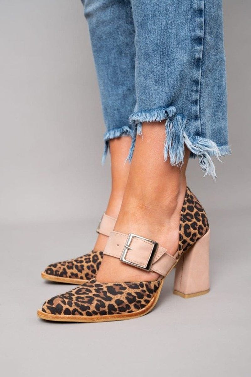 Barbara | Bold Leopard Print Block Heels — view 3