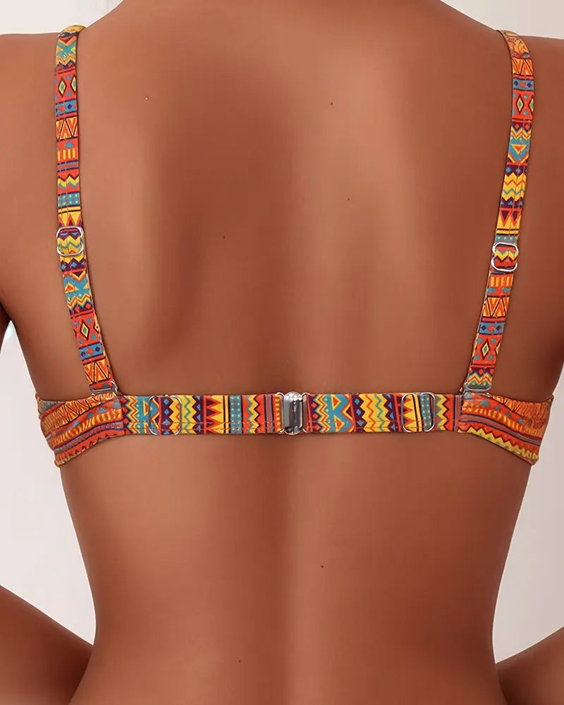 Rose | Two Piece Swimsuit with Striped Print — view 4