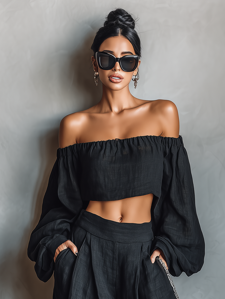 Layla | Strapless Linen-Look Set — view 6